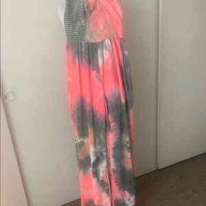 Tie-Dye Maxi romper  in Pink and Gray